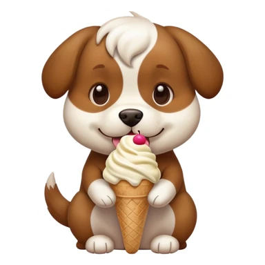 Perro comiendo helado sticker