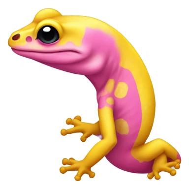 Yellow and pink gecko sticker