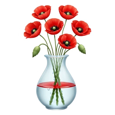 poppy flowers in a vase sticker