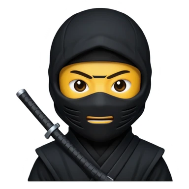 Black Ninja emoji with MB written on it sticker