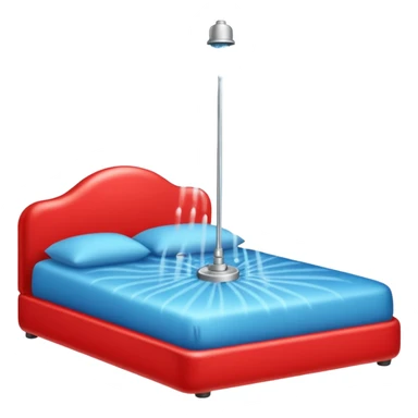 A red bed and a sprinkler on top of it! sticker