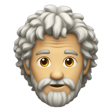 old human druid shaggy beard sticker