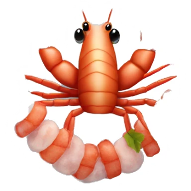 shrimp heart adorned with shrimp garland  sticker