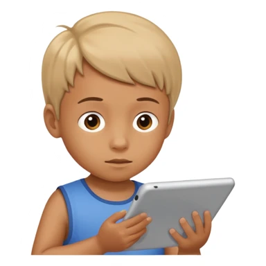 Tabletle oynayan çocuk sticker