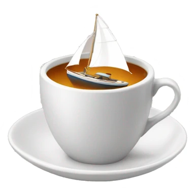 A sail boat in a cup of Tea sticker