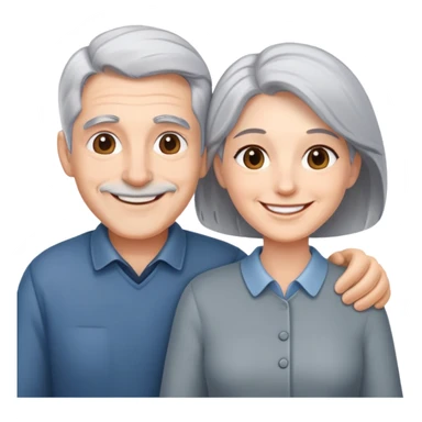 smiling duo with grey hair  sticker
