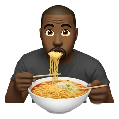 kanye west eating ramen sticker