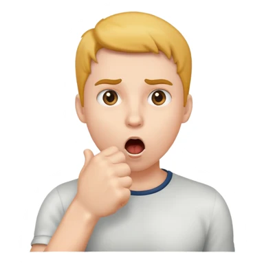 Gasping emoji with fist in front of mouth sticker