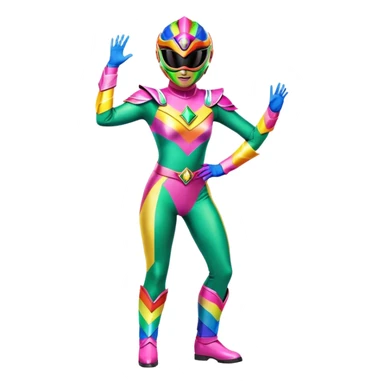  Female rainbow Power ranger  full body  mask on sticker