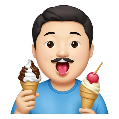 bobby Lee the comedian eating ice cream joyfully sticker