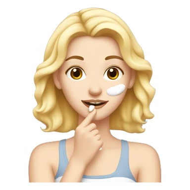 White girl applying face cream  sticker