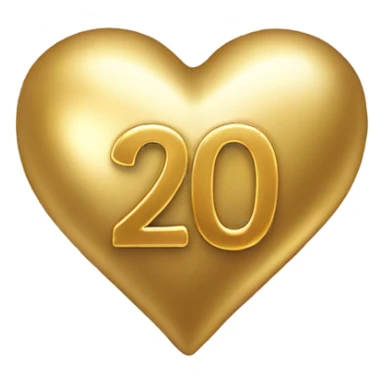 A gold heart with the number 20 in it  sticker