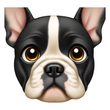 Black-and-tan French bulldog with tears and cute sad puppy eyes  sticker