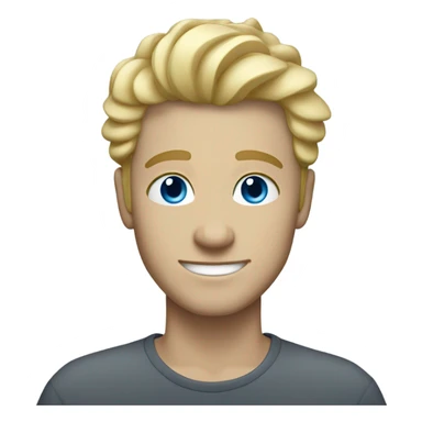 light curl blonde man blue eyed white skin sticker