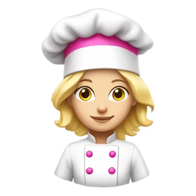 Hot pink chef hat on blond Caucasian girl sticker