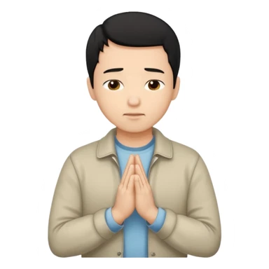 A man prayering with black hari skin colour white and with casual dress sticker