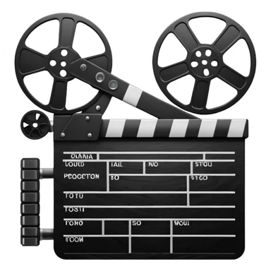 clapperboard and film reel sticker