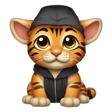 cuty tiger similar to baby yoda with a mortarboard sticker