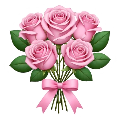 pink rose bouquet with pink ribbons  sticker