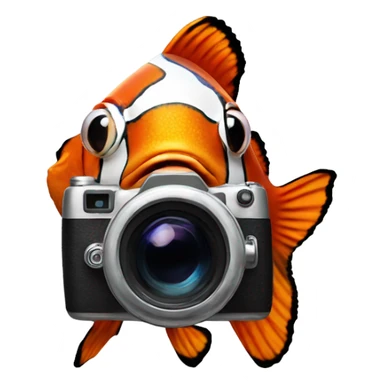 Clown fish with a camera  sticker