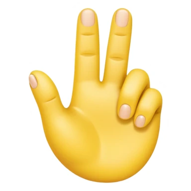 A bright yellow cartoon hand making an ‘L’ shape with the thumb and index finger. The other fingers are curled down. The hand is shown facing forward with a soft, rounded 3D style, similar to Apple emoji design. sticker