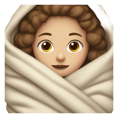 Pale girl with brown hair wrapped in a blanket  sticker