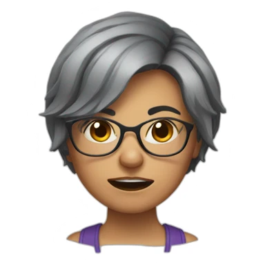 A short haired lesbian with glasses angry and fumes out her ears sticker