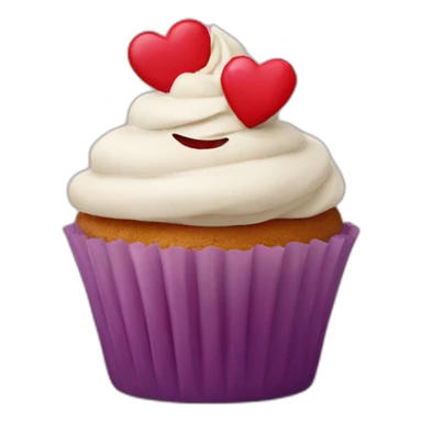 Valentine’s Day cupcake with a happy face sticker