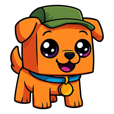 Extract every character from the picture. character including the clothes and accessories they are wearing, and place on a transparent background. Keep the original style and appearance exactly the same. and separately give me the each character picture. There is 3 character in this image. there is two dog

 sticker