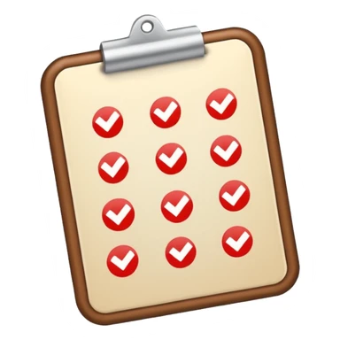 checklist with plus sticker