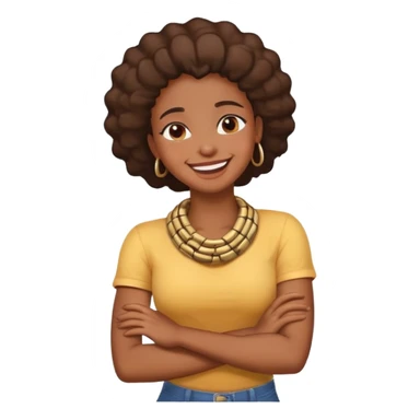 black girl arms crossed hold neck laughing  sticker