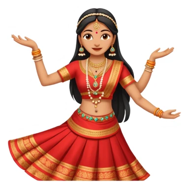 Indian woman in traditional clothes dances.  format portrait sticker