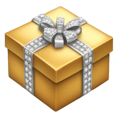 GIFTBOX Golden, with diamonds on it. sticker