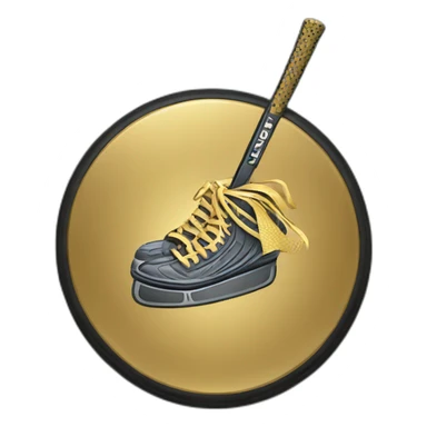 golden hockey puck sticker