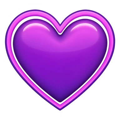 vivid purple heart with a neon glow sticker