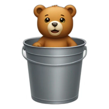 bucket with bear inside sticker