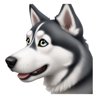 Realistic husky with heterochromia sticker