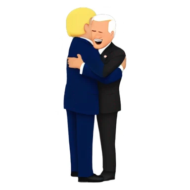 Trump hugging joe biden sticker