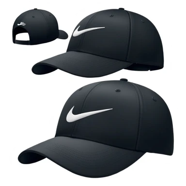 Black Nike baseball cap with Nike swoosh logo on the front. Just the cap alone without a person. sticker