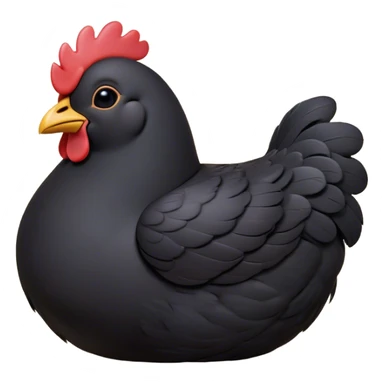 Meme-Worthy Cute Sleeping Black Chicken Portrait Emoji, Head resting peacefully with a contented smile, showcasing a delightfully compact build and a luxuriously soft black plumage, eyes shut in a serene, restful nap, Simplified yet hilariously adorable features, highly detailed, glowing with a soft, drowsy light, high shine, relaxed and utterly lovable, stylized with an air of playful laziness, bright and heartwarming, soft glowing outline, capturing the essence of a comically sleepy chicken, so meme-worthy it feels like it could instantly become the next viral sensation of adorable slumber! sticker