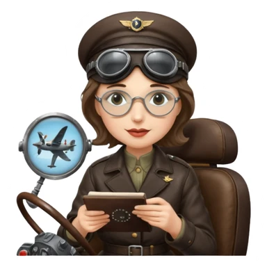 Helen keller reading braille and flying a plane sticker