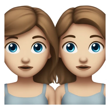 beautiful sad girl fair skin blue eyes  brown hair sticker