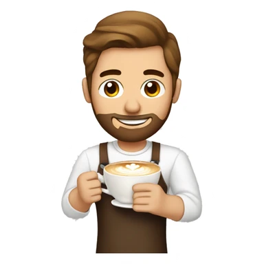 Man making a latte with latte art  sticker