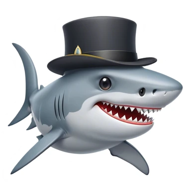 shark with tophat sticker