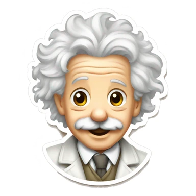 albert einstein happy Newborn sticker sticker