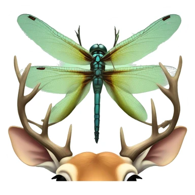 Dragonfly on the back of a deer sticker