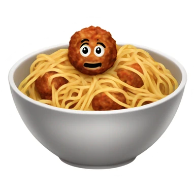spaghetti with meatballs in a bowl sticker