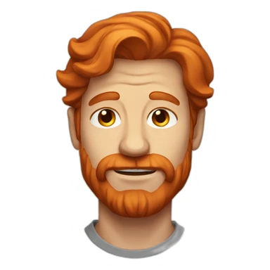 long red hair man squinting eyes sticker