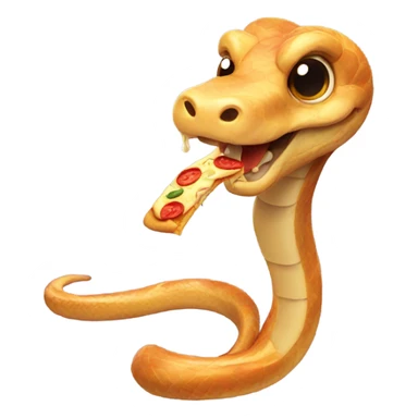 Snake eating pizza sticker