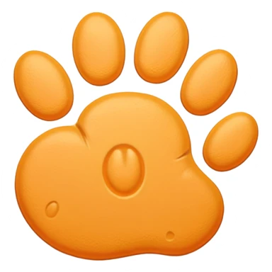 a very light pale pastel yellowy orange pawprint sticker